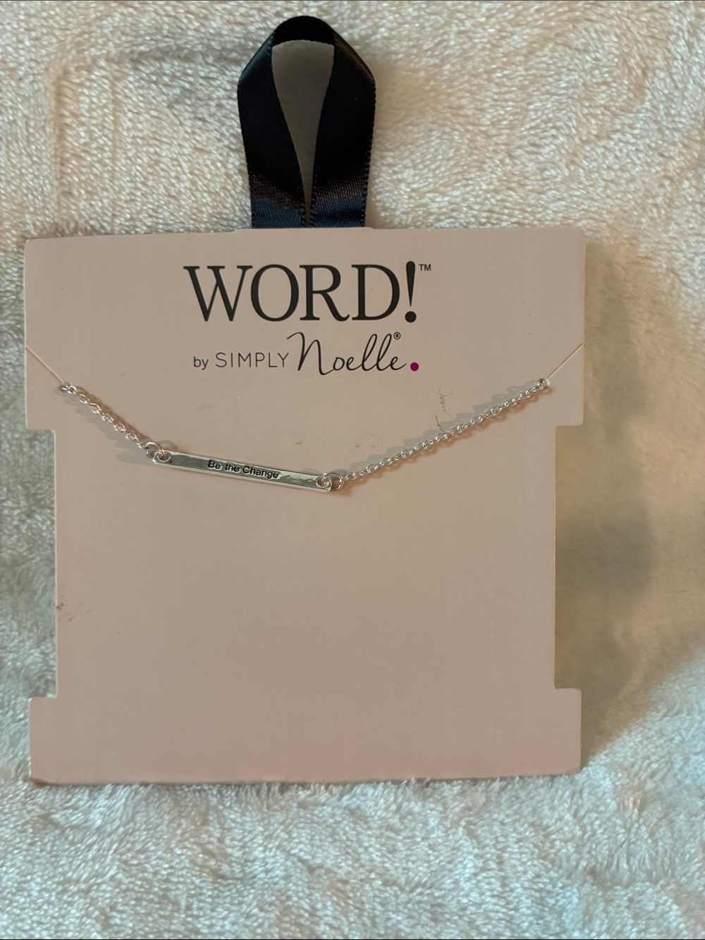 Simply Noelle Silver Bar Necklace with Inspirational Engraving